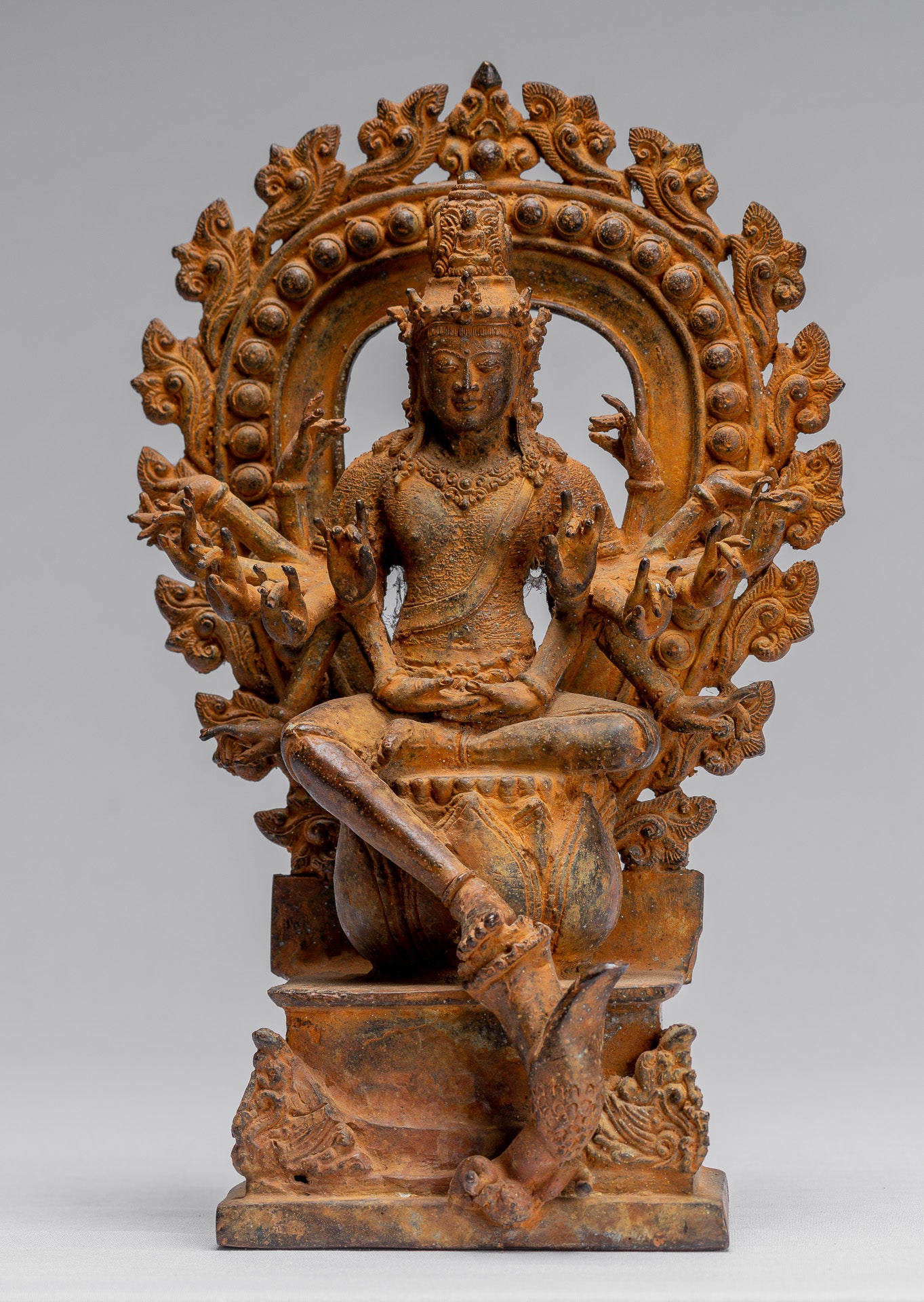 Bodhisattva Statue-Antike Indonesische Stil Javanese 16-Arm Avalokiteshvara Bodhisattva Statue-28cm/11 "