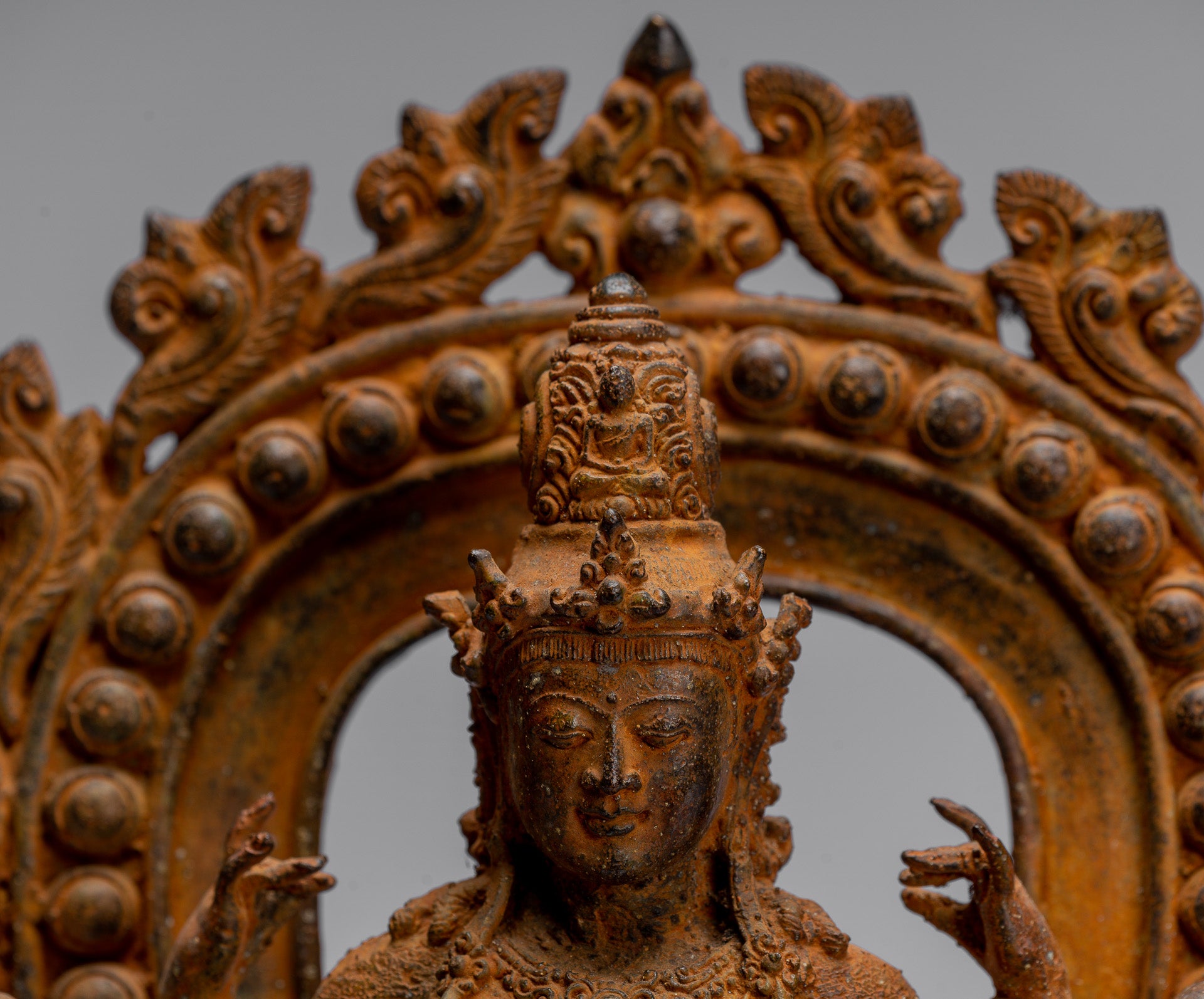 Bodhisattva Statue-Antike Indonesische Stil Javanese 16-Arm Avalokiteshvara Bodhisattva Statue-28cm/11 "