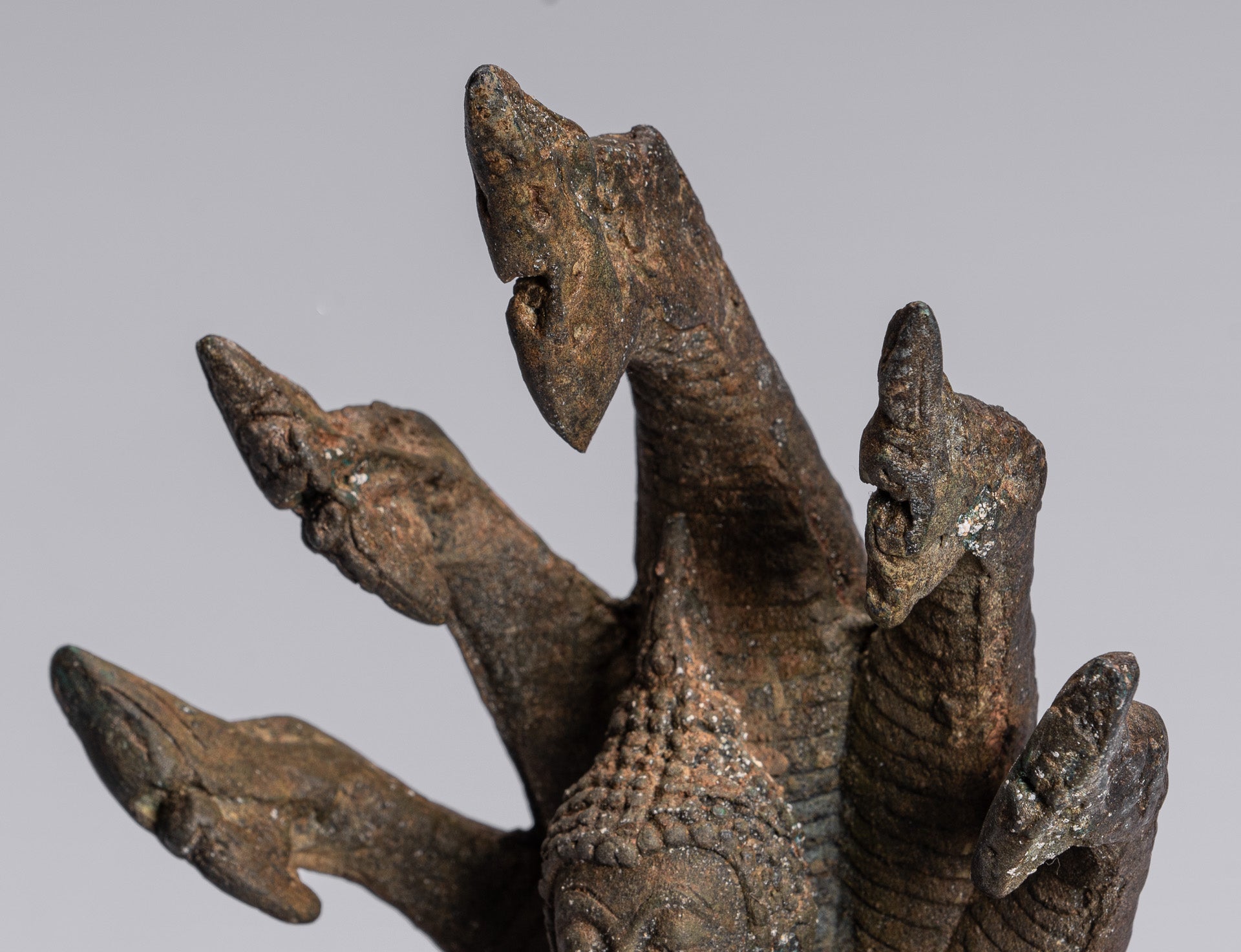 Statue Buddha - Bronzo antico sukhothai Bronzo meditante Naga Buddha Statua - 32 cm/13 "