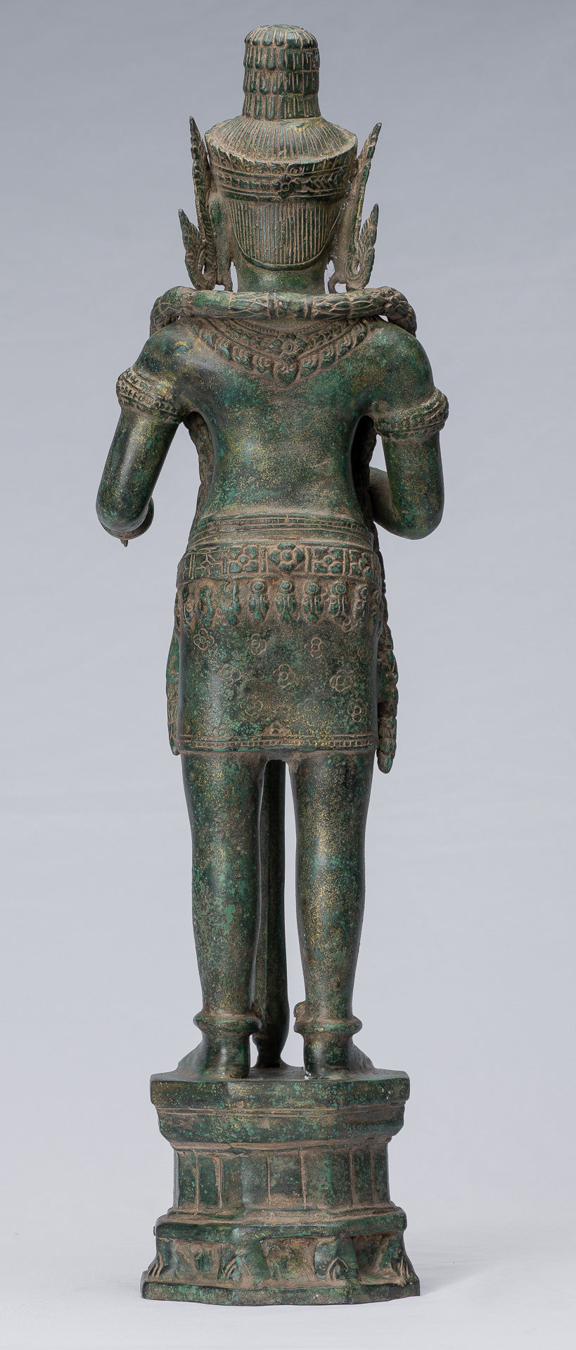 Estatua de Guardian - Antiguo Khmer Bronze Koh Ker Style Yaksha Temple Guardian - 55cm / 22 "