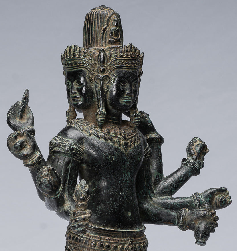 Antique Khmer Style Bronze Koh Ker in piedi Lokeshvara Statua - 53cm/21 "