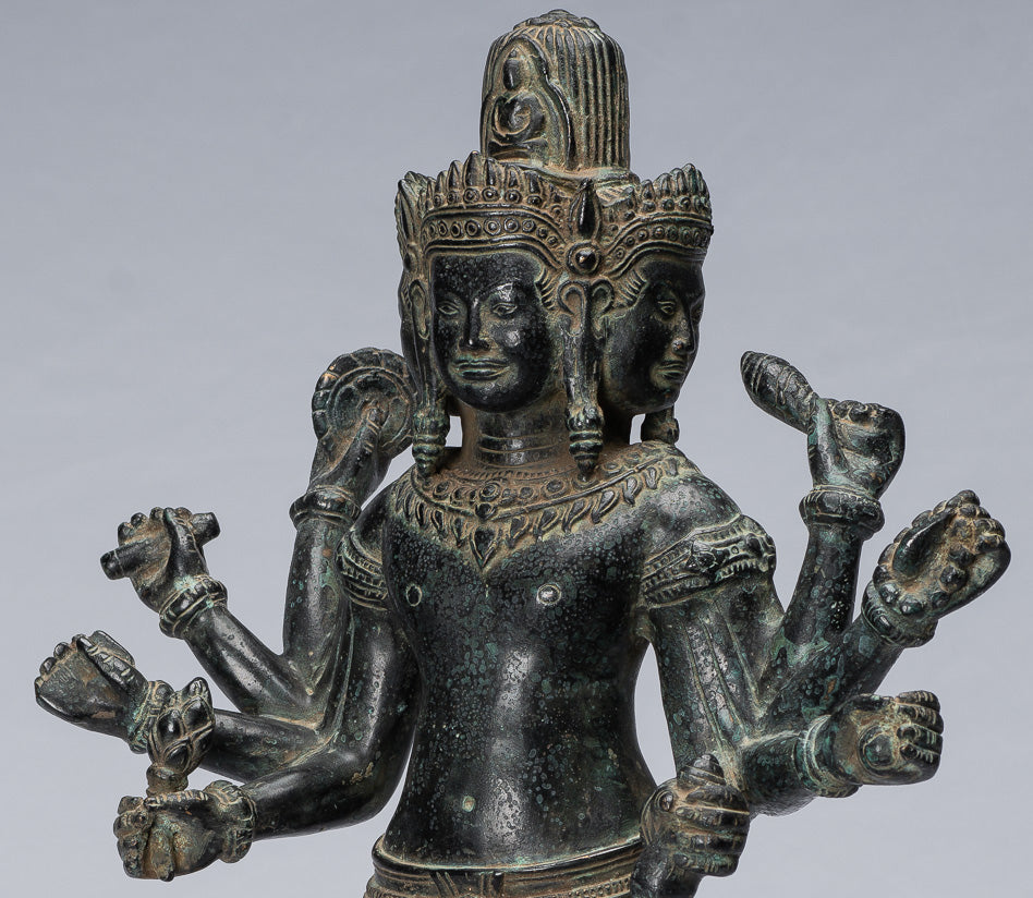 Antique Khmer Style Bronze Koh Ker in piedi Lokeshvara Statua - 53cm/21 "