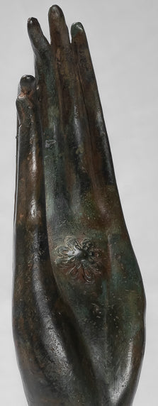 Antike Thai Style Südostasien Bronze Thai Schutz Hand-34cm/14 "