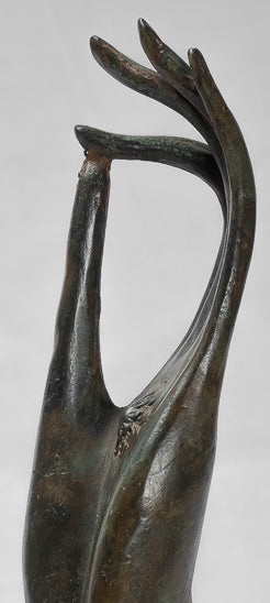 Antike Thai Style Südostasien Bronze Thai Schutz Hand-34cm/14 "