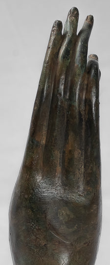 Antike Thai Style Südostasien Bronze Thai Schutz Hand-34cm/14 "