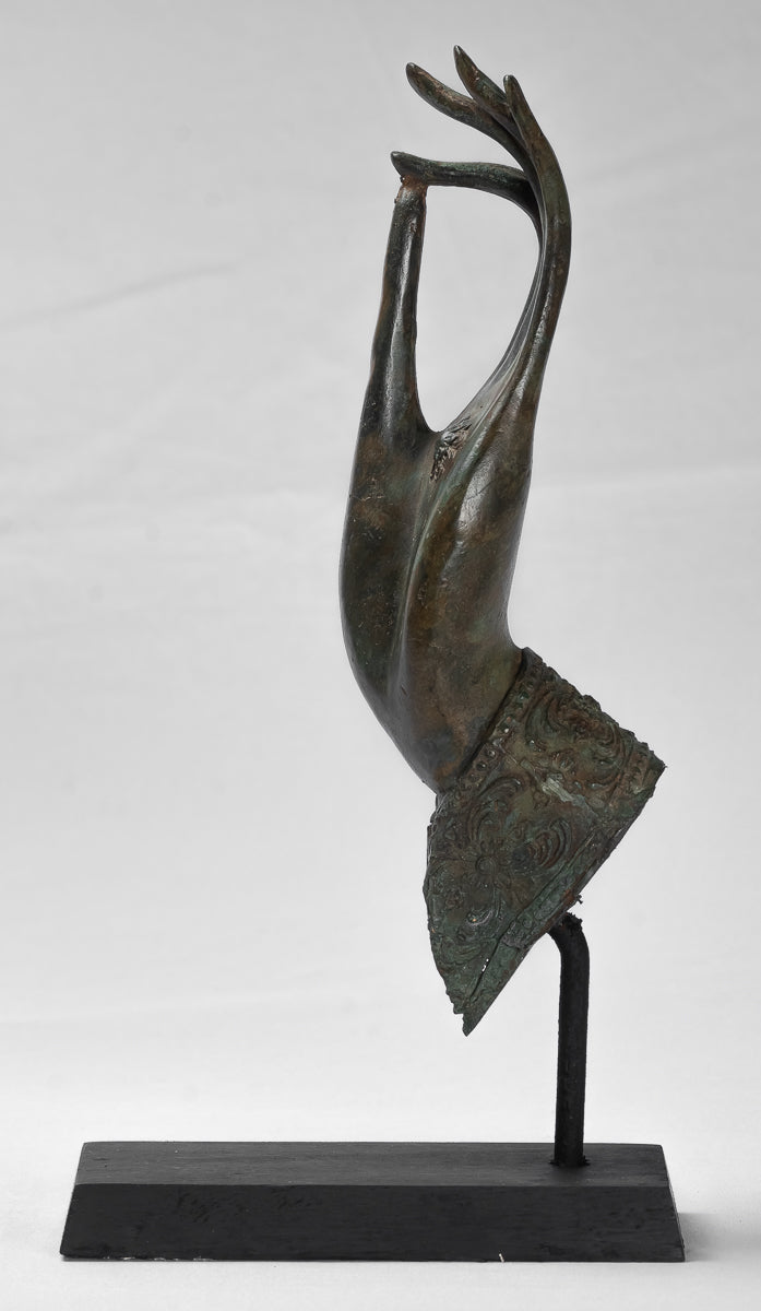 Antike Thai Style Südostasien Bronze Thai Schutz Hand-34cm/14 "
