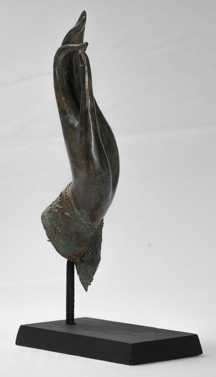 Antike Thai Style Südostasien Bronze Thai Schutz Hand-34cm/14 "