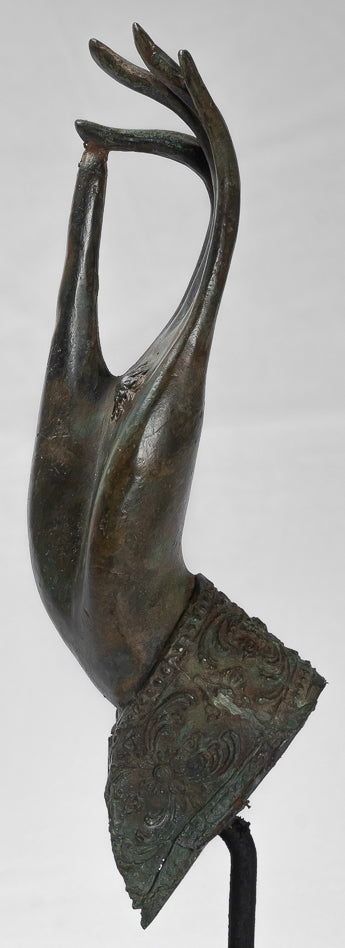 Antike Thai Style Südostasien Bronze Thai Schutz Hand-34cm/14 "