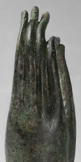 Montiert Antique Thai Stil Südostasien Bronze Thai Teaching Hand 23cm/13"