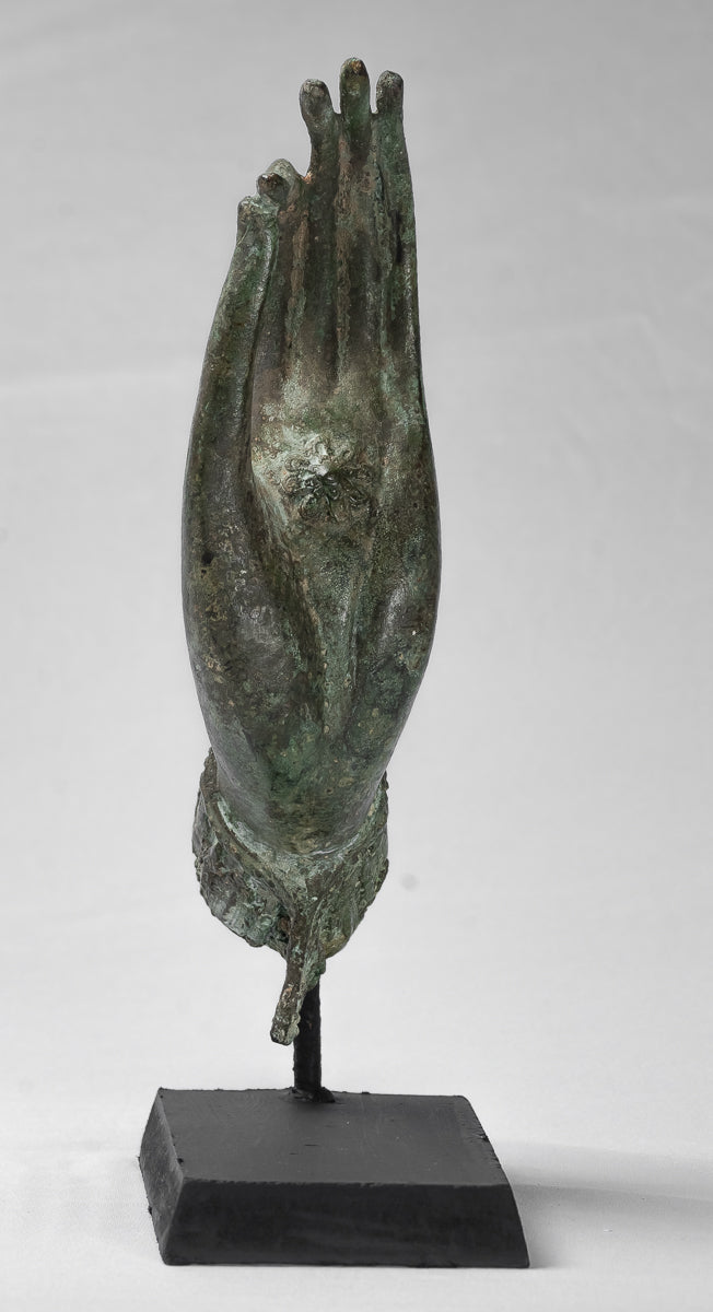Montiert Antique Thai Stil Südostasien Bronze Thai Teaching Hand 23cm/13"