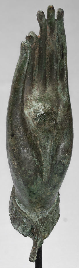 Montiert Antique Thai Stil Südostasien Bronze Thai Teaching Hand 23cm/13"