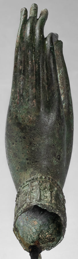 Montiert Antique Thai Stil Südostasien Bronze Thai Teaching Hand 23cm/13"