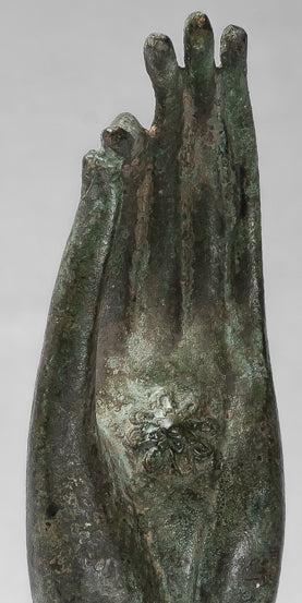 Montiert Antique Thai Stil Südostasien Bronze Thai Teaching Hand 23cm/13"