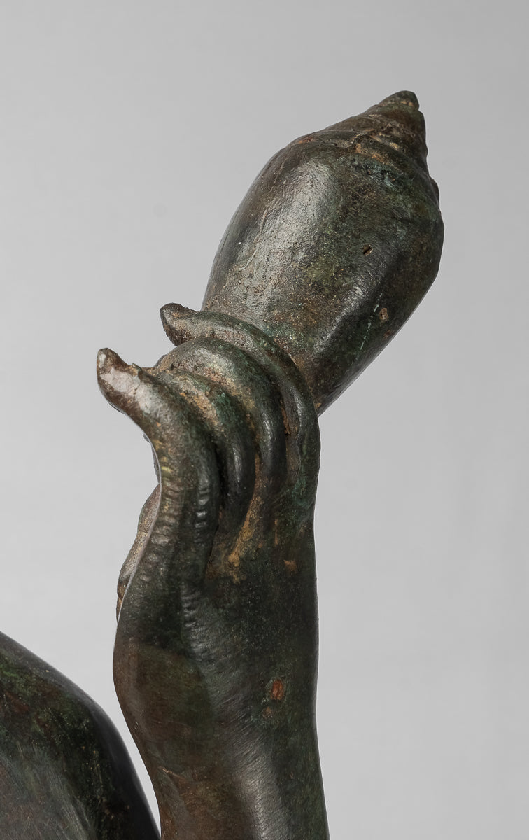 Vishnu-Statue – Stehende Bronze-Vishnu-Statue im antiken Thai-Stil – 94 cm.