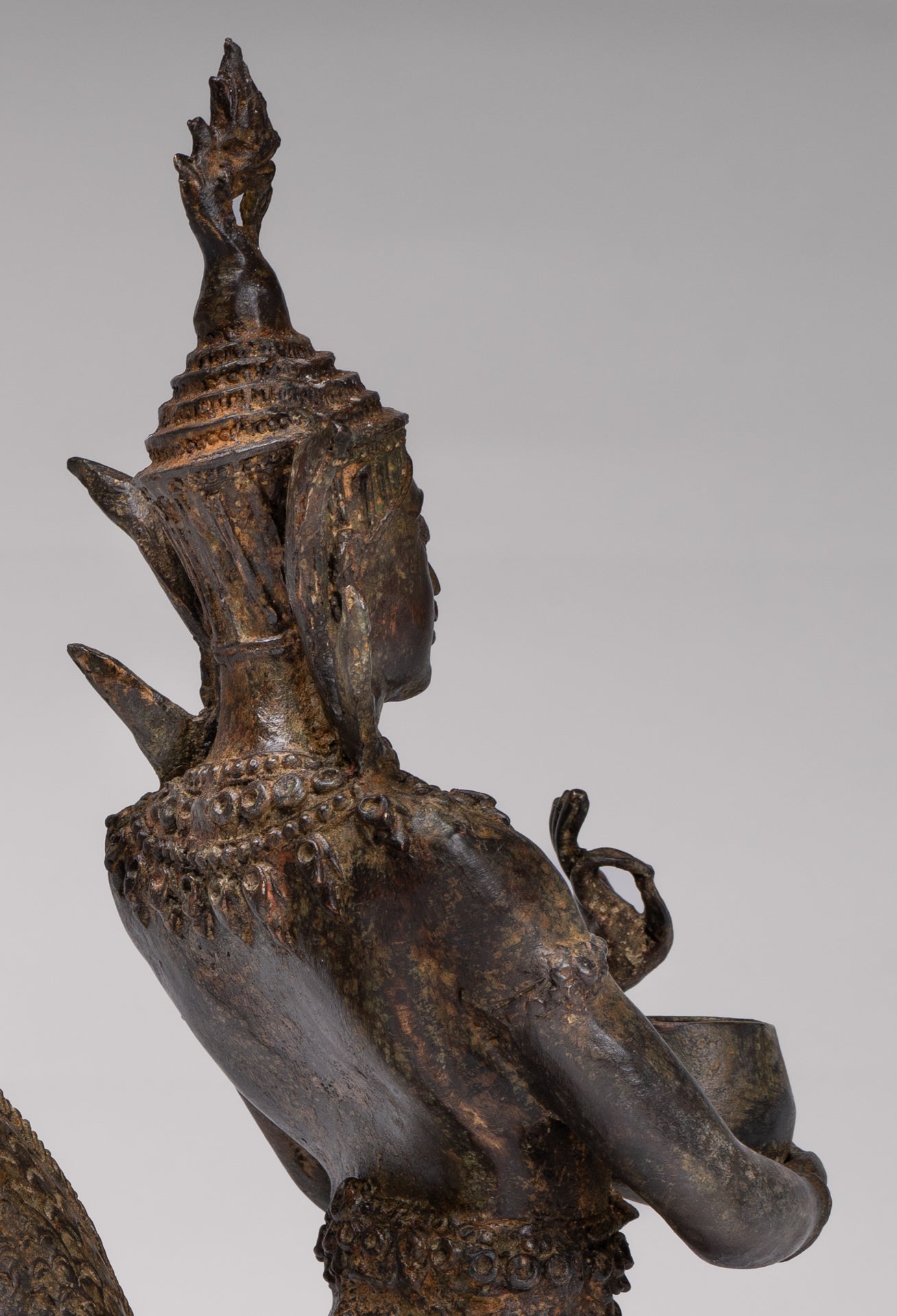 Antique Thai Style Bronze Naga Prince Statue - Guardian of Wisdom and Protection - 38cm/15"