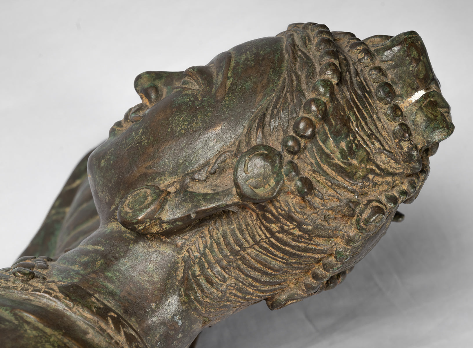 Antique Indian Style Gandhara Bronze Reclining Vishnu Statue - 95cm/38" Long