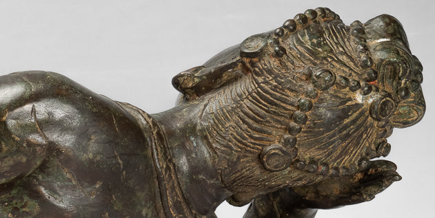 Antique Indian Style Gandhara Bronze Reclining Vishnu Statue - 95cm/38" Long