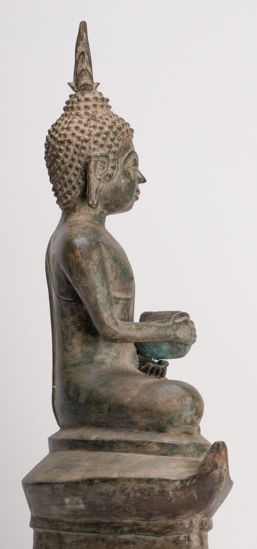 Antique Laos Style Bronze Charity Gautama Buddha Statue - 53cm/21"