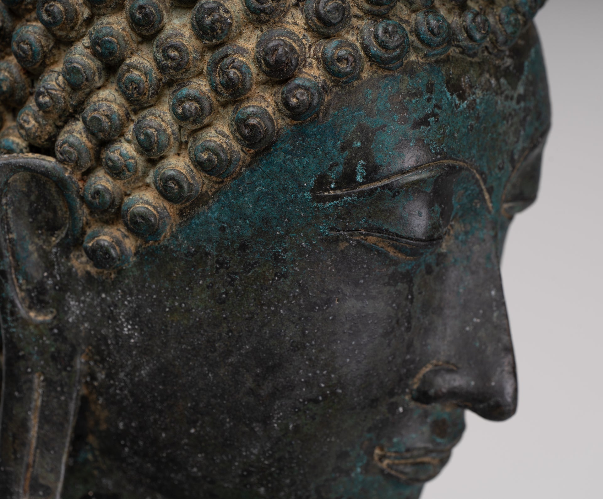 Antique Thai Style Sukhothai Bronze Protection Walking Buddha Statue - 117cm/47"