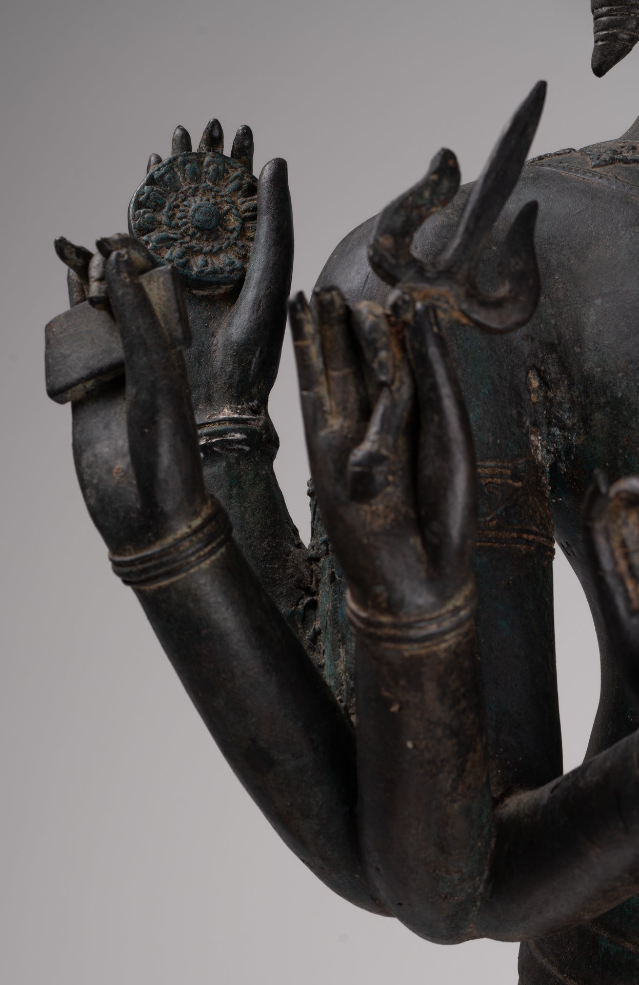 Vishnu Statue - Antique Thai Style Standing Bronze Vishnu Statue - 112cm/45"