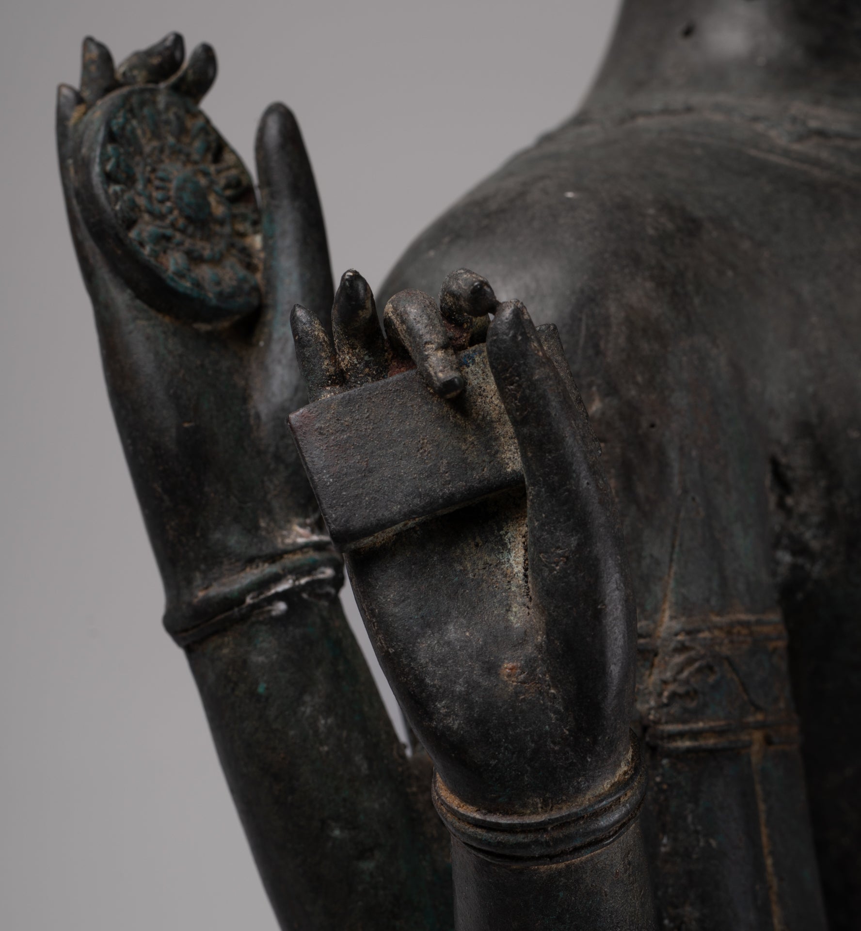 Vishnu Statue - Antique Thai Style Standing Bronze Vishnu Statue - 112cm/45"