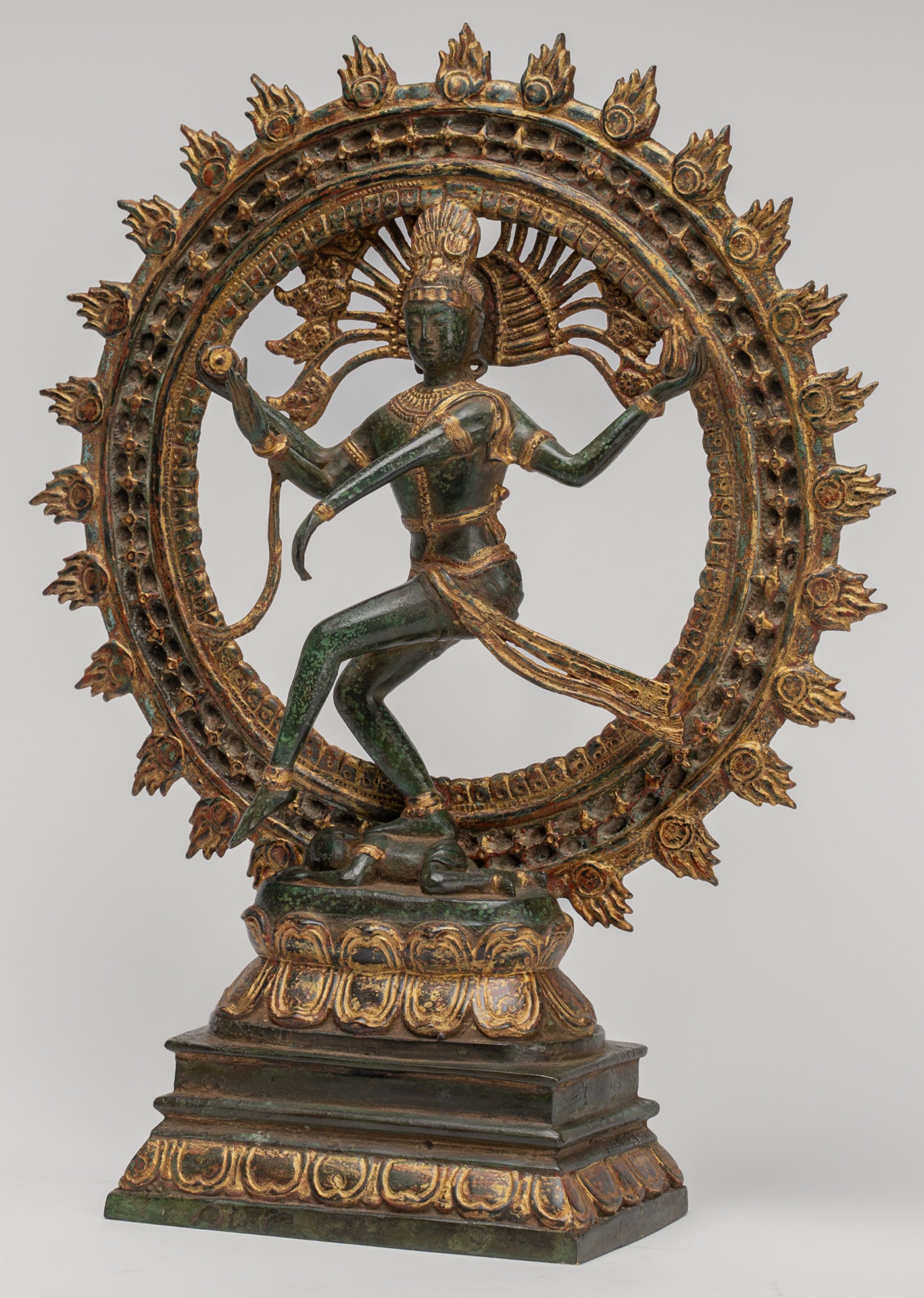 Shiva Statue - Antique Indian Style Bronze Dancing Shiva statue as Lord Nataraja - 42cm(17") Tall
