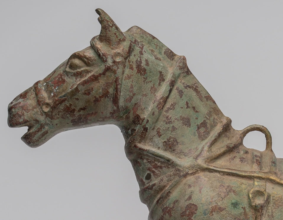 Horse Statue - Antique Chinese Style Standing Bronze Horse - 39cm/16" Tall