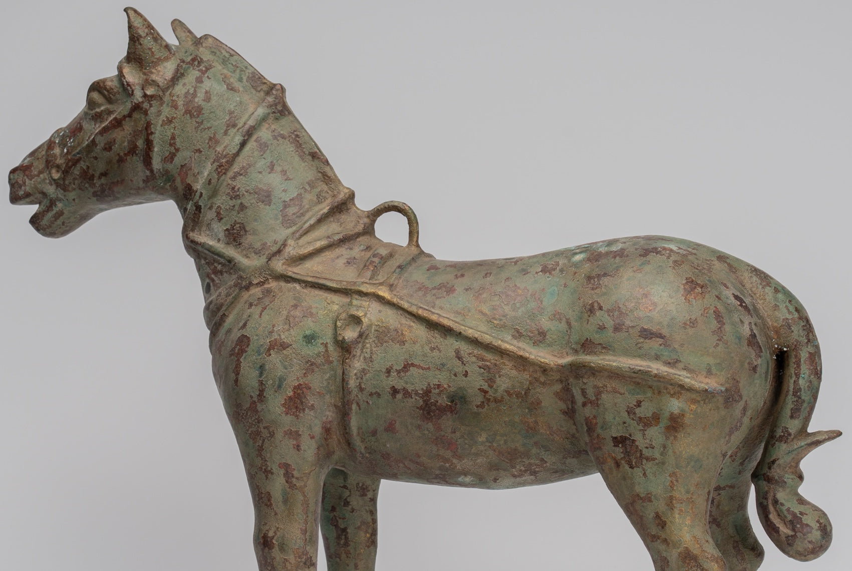 Horse Statue - Antique Chinese Style Standing Bronze Horse - 39cm/16" Tall