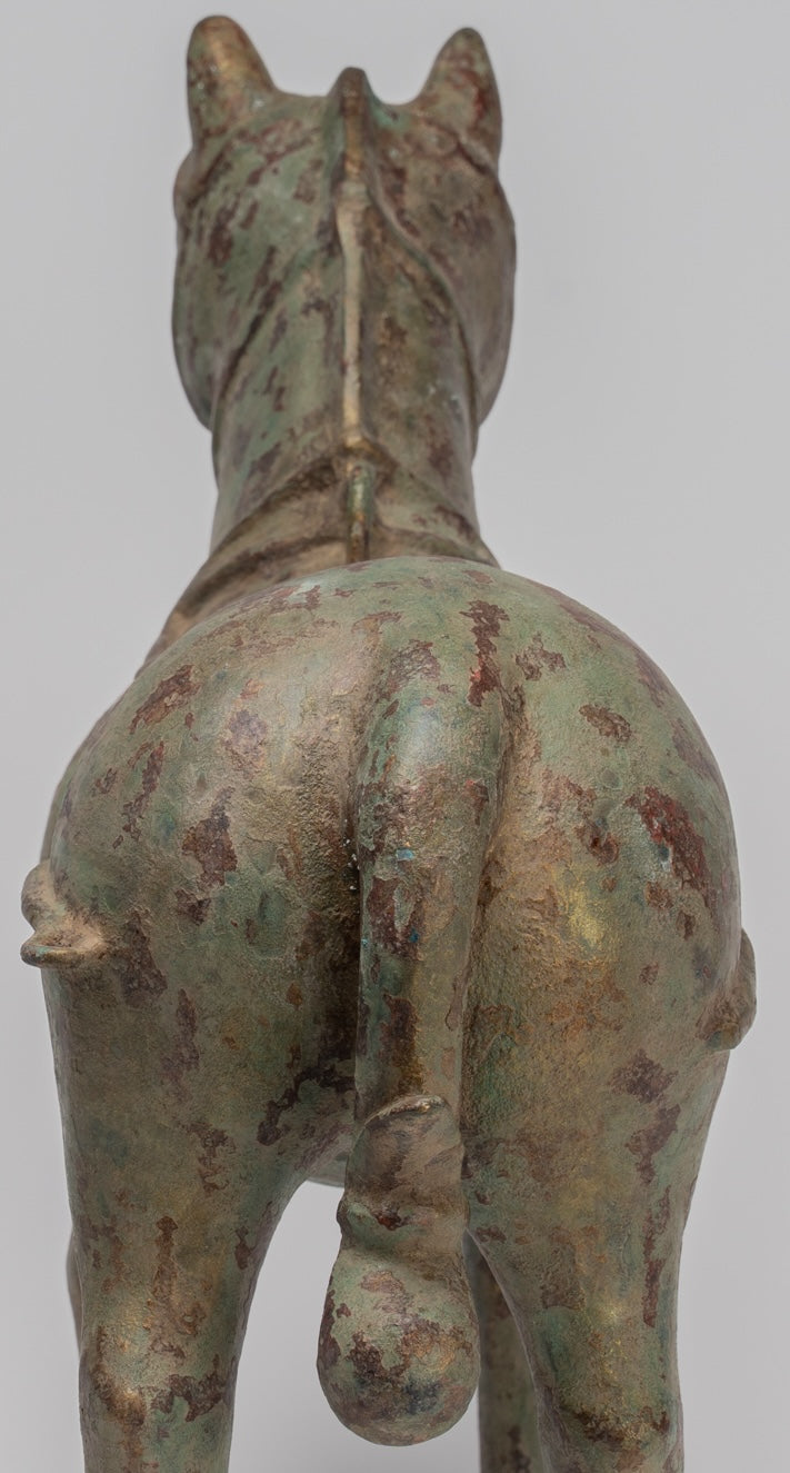 Horse Statue - Antique Chinese Style Standing Bronze Horse - 39cm/16" Tall