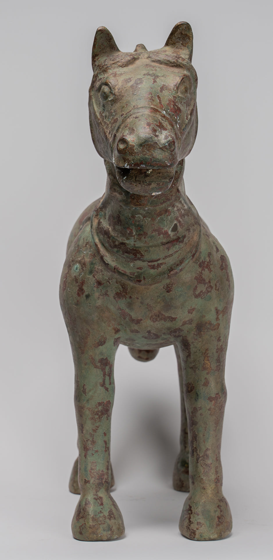 Horse Statue - Antique Chinese Style Standing Bronze Horse - 39cm/16" Tall