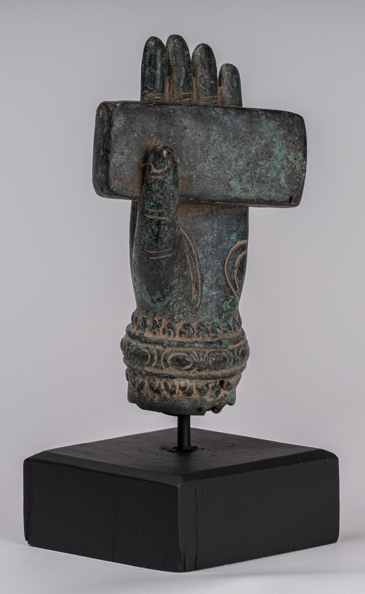Mano de bronce de bronce del sudeste asiático de estilo antiguo montado - 20cm/8 "
