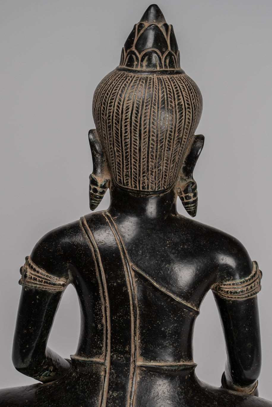Buddha Statue - Antique Khmer Style Bronze Enlightenment Bayon Buddha Statue - 57cm/23"