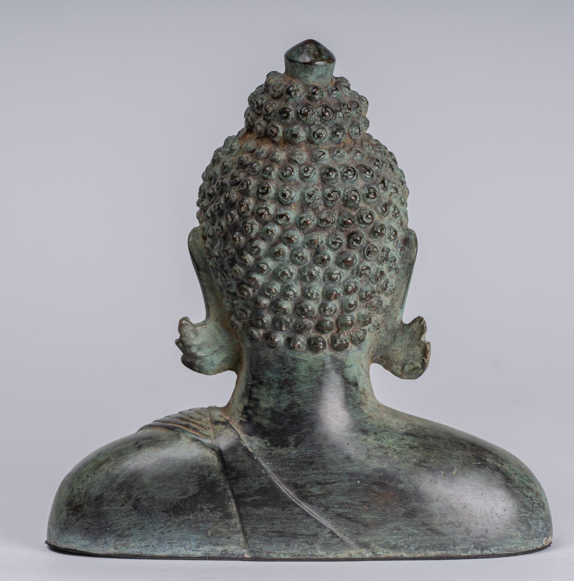 Buddha Statue - Antique Indonesian Style Bronze Javanese Buddha Statue - 20cm/8"