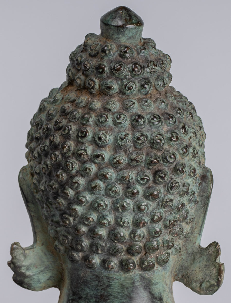 Buddha Statue - Antique Indonesian Style Bronze Javanese Buddha Statue - 20cm/8"