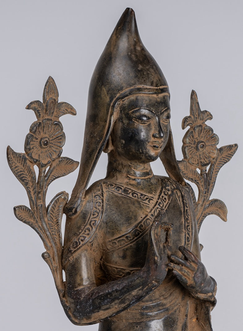 Lama Statue - Antique Tibet Style Seated Teaching Lama Statue - 33cm/13"