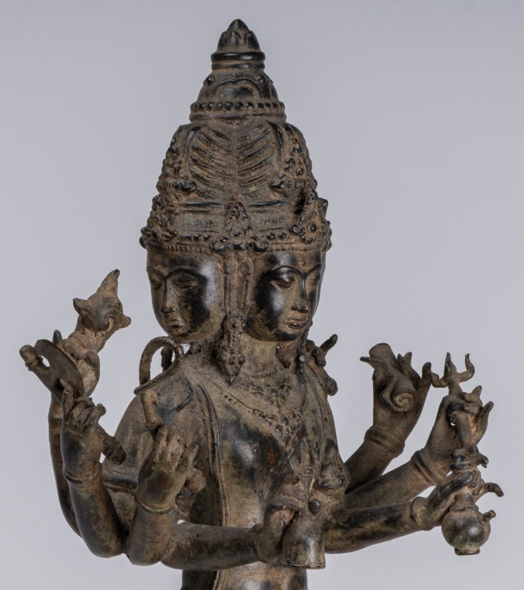 Statua Brahma - Antique stile indonesiano Majapahit in piedi Bronzo Brahma Statua - 50 cm/20 "