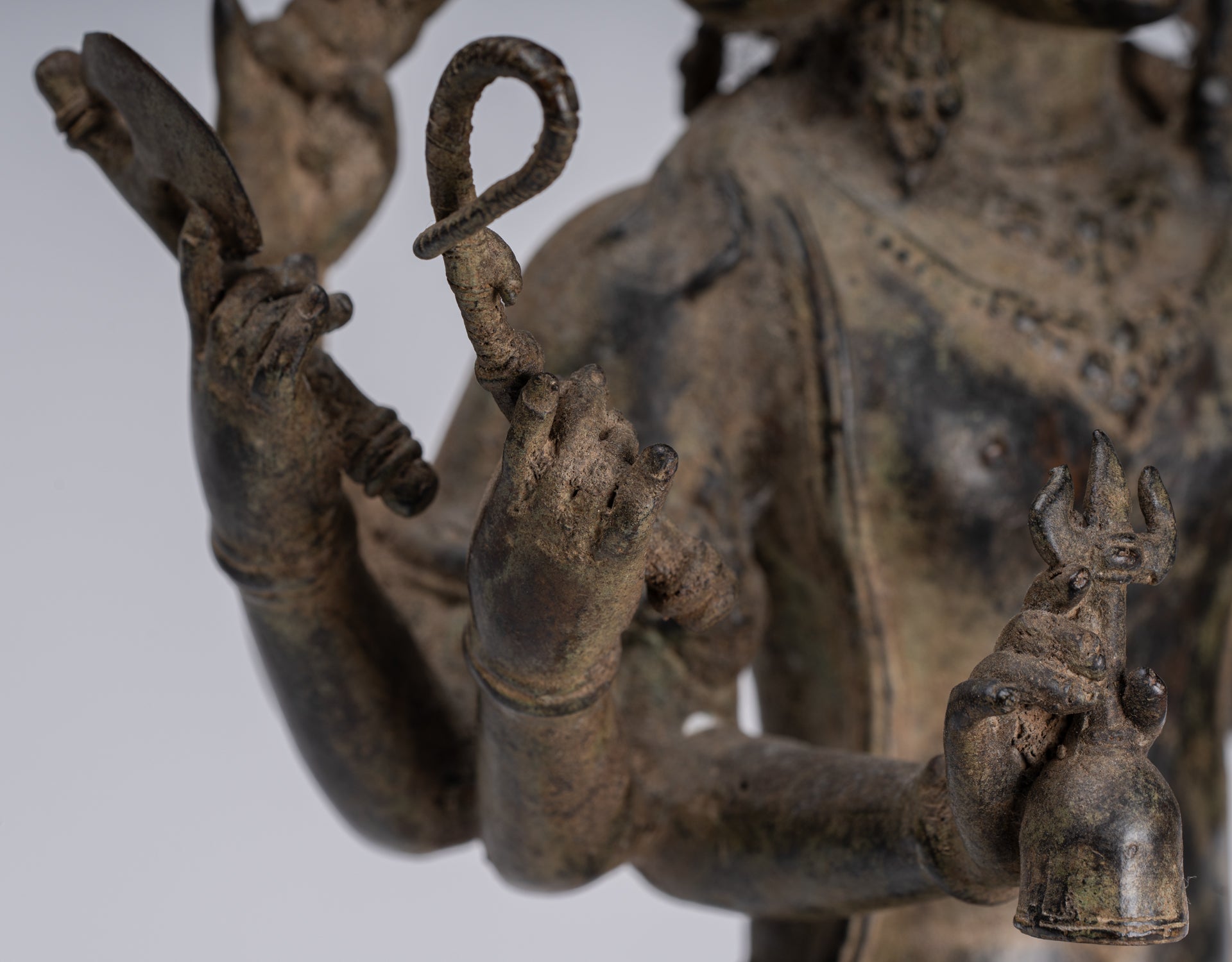 Statua Brahma - Antique stile indonesiano Majapahit in piedi Bronzo Brahma Statua - 50 cm/20 "