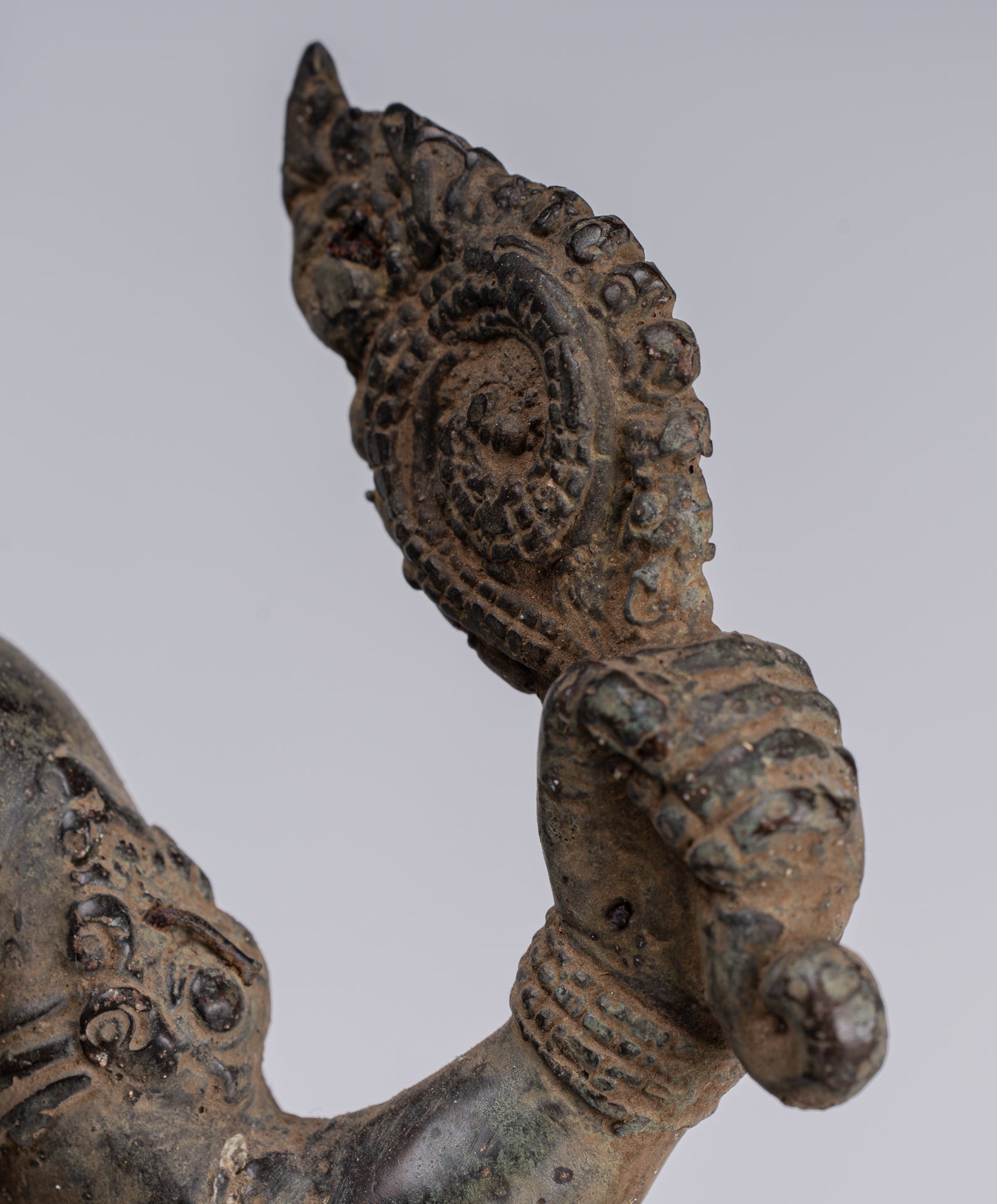 Ganesha Statue - Antique Javanese Style Bronze Dancing Indonesian Ganesha Statue - 47cm/19"