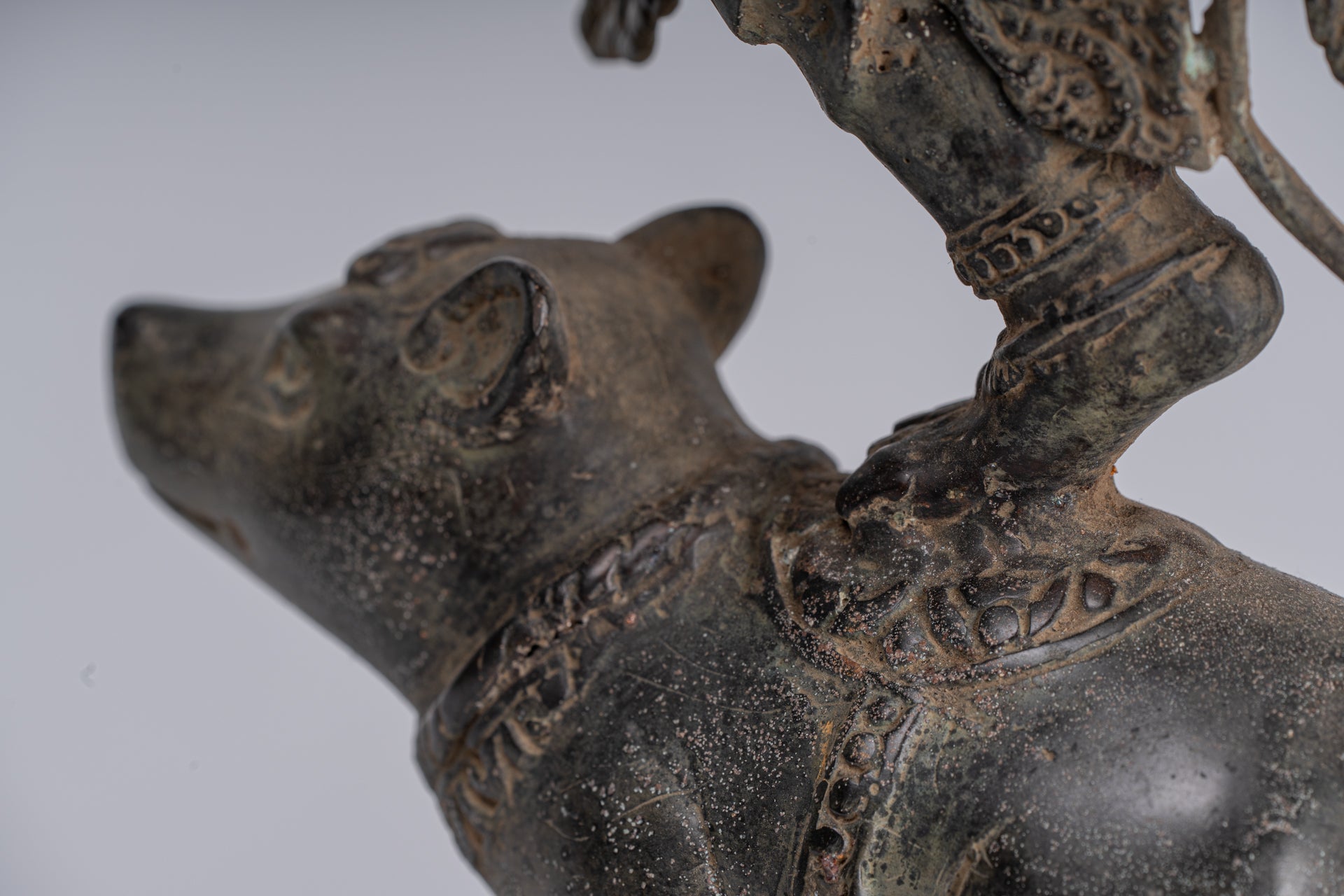 Ganesha Statue - Antique Javanese Style Bronze Dancing Indonesian Ganesha Statue - 47cm/19"