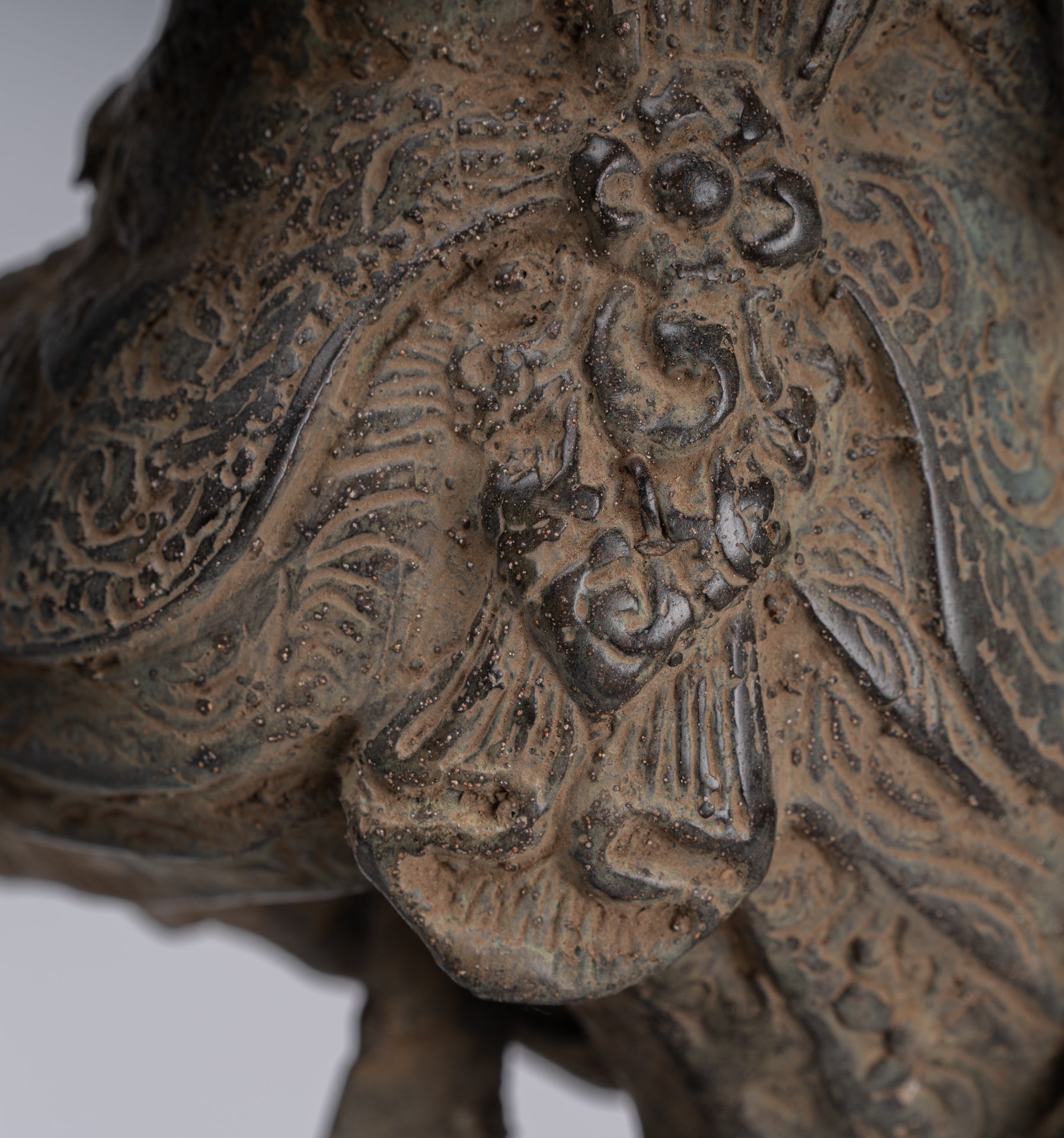 Ganesha Statue - Antique Javanese Style Bronze Dancing Indonesian Ganesha Statue - 47cm/19"