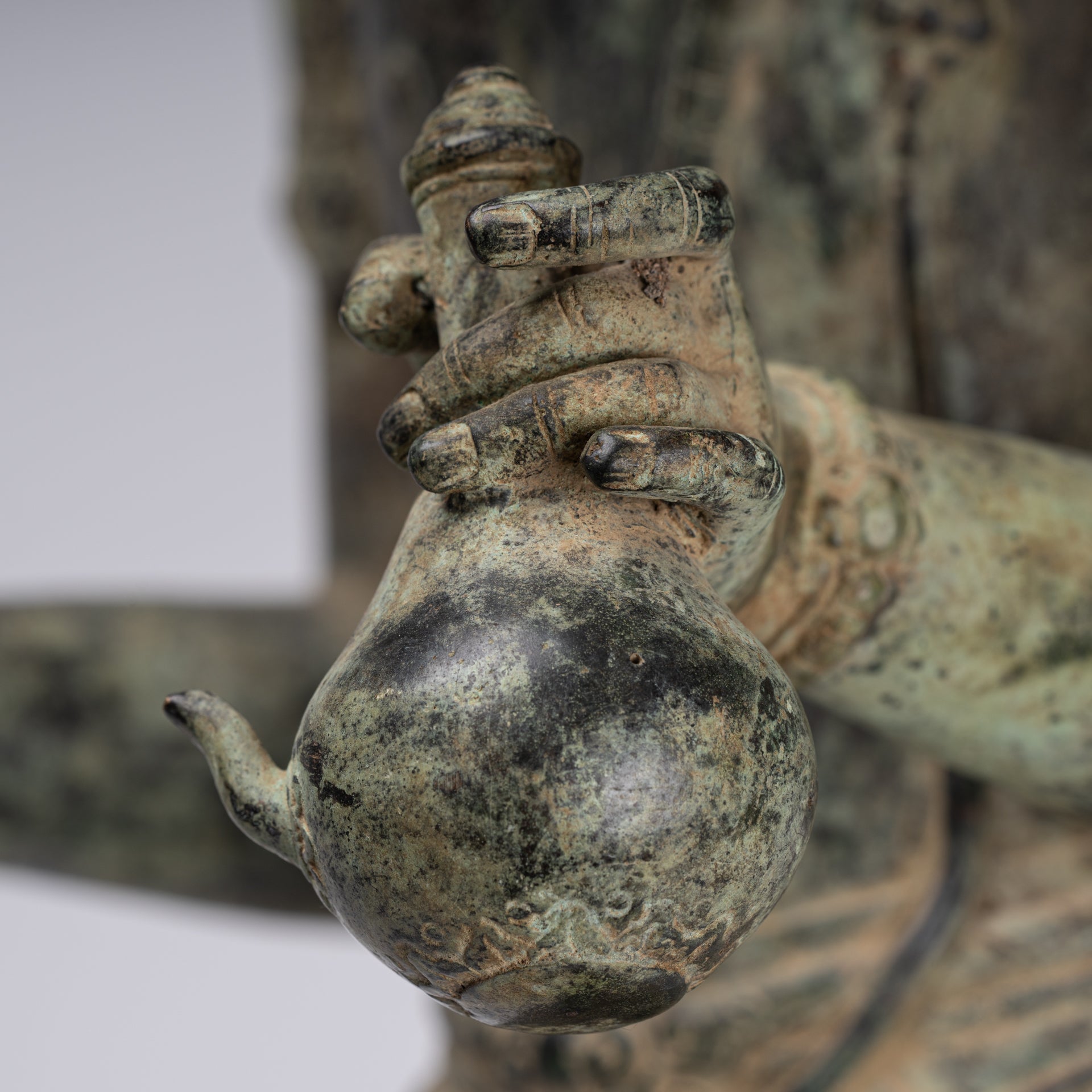 Shiva Statue - Antique Indonesian Style Bronze Javanese Standing 4-Arm Shiva Statue - 82cm/33"