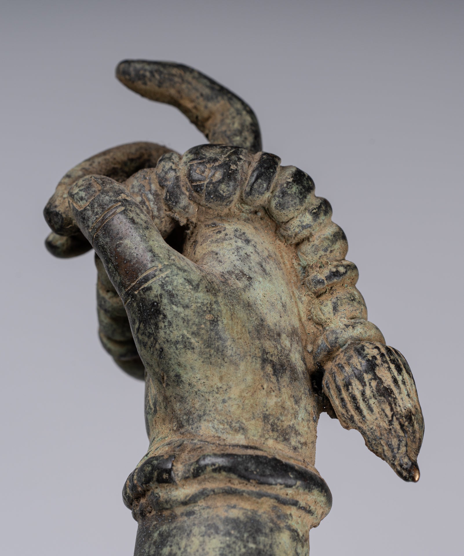 Shiva Statue - Antique Indonesian Style Bronze Javanese Standing 4-Arm Shiva Statue - 82cm/33"