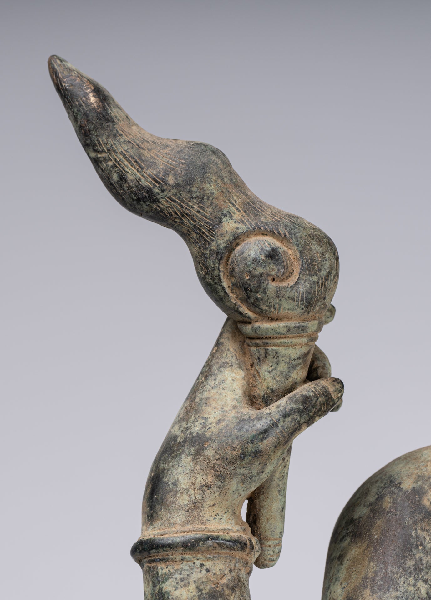 Shiva Statue - Antique Indonesian Style Bronze Javanese Standing 4-Arm Shiva Statue - 82cm/33"