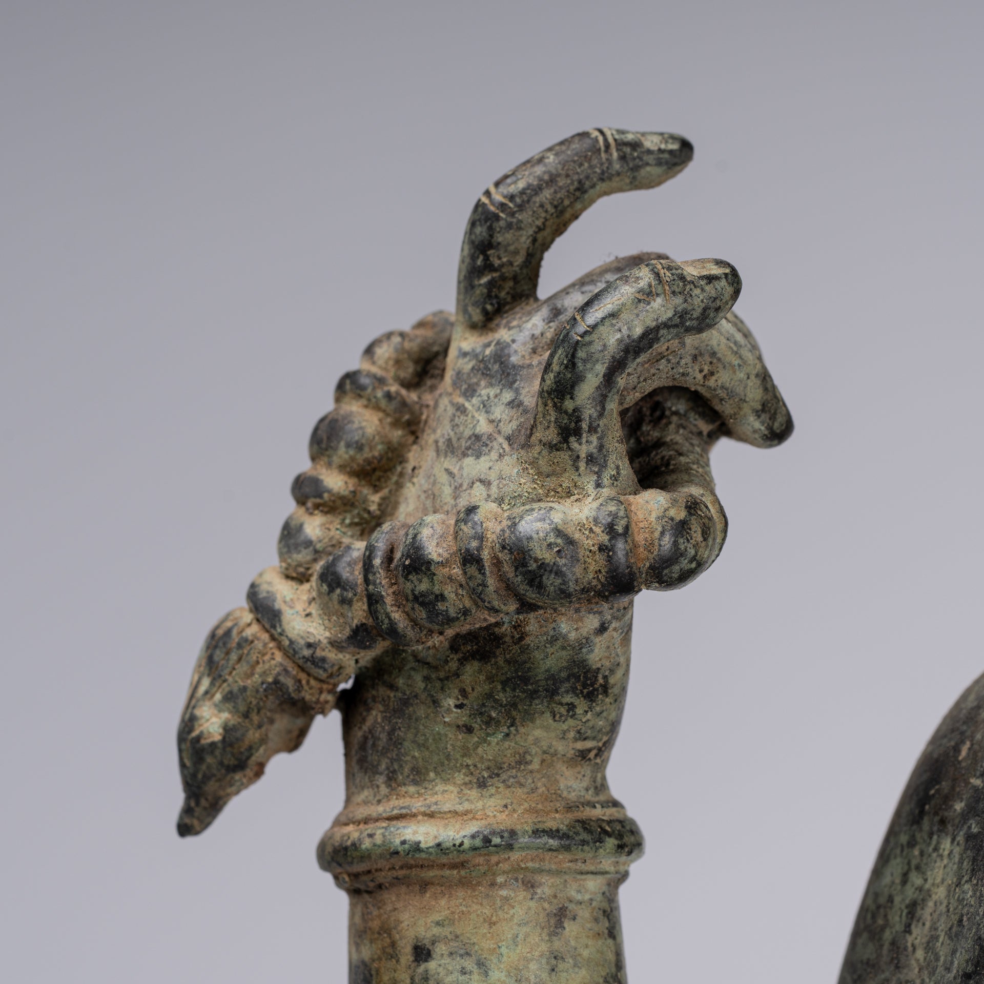 Shiva Statue - Antique Indonesian Style Bronze Javanese Standing 4-Arm Shiva Statue - 82cm/33"