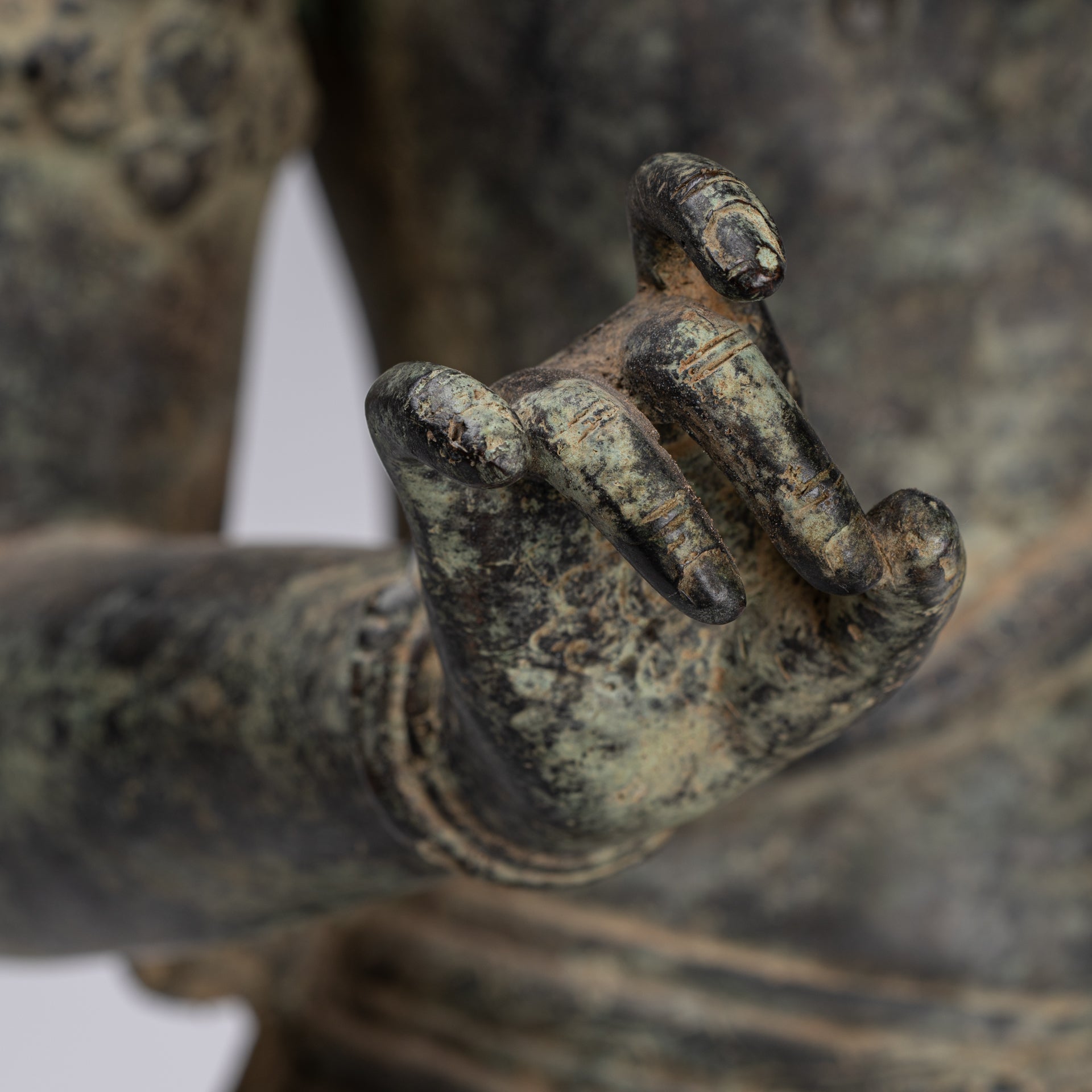 Shiva Statue - Antique Indonesian Style Bronze Javanese Standing 4-Arm Shiva Statue - 82cm/33"