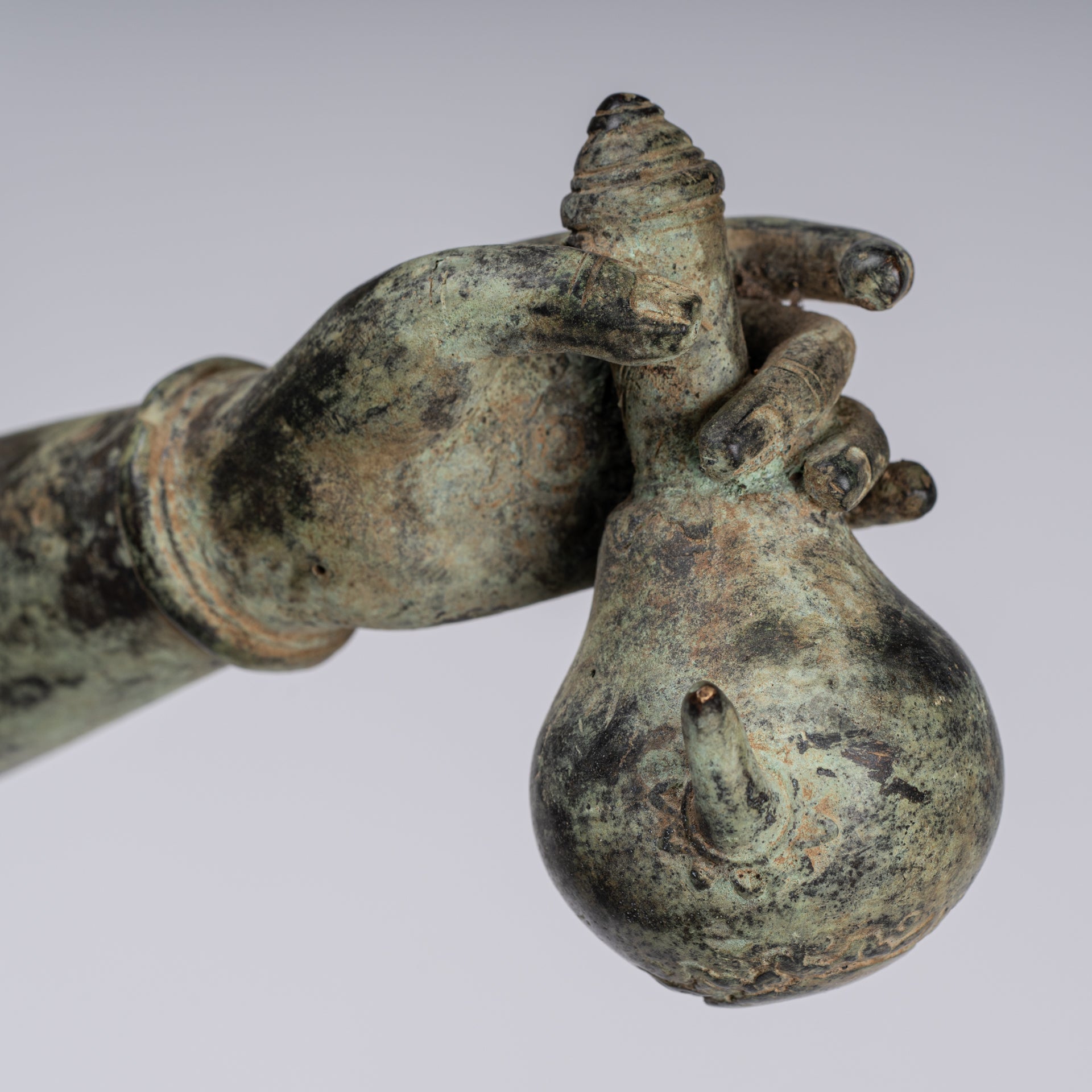 Shiva Statue - Antique Indonesian Style Bronze Javanese Standing 4-Arm Shiva Statue - 82cm/33"