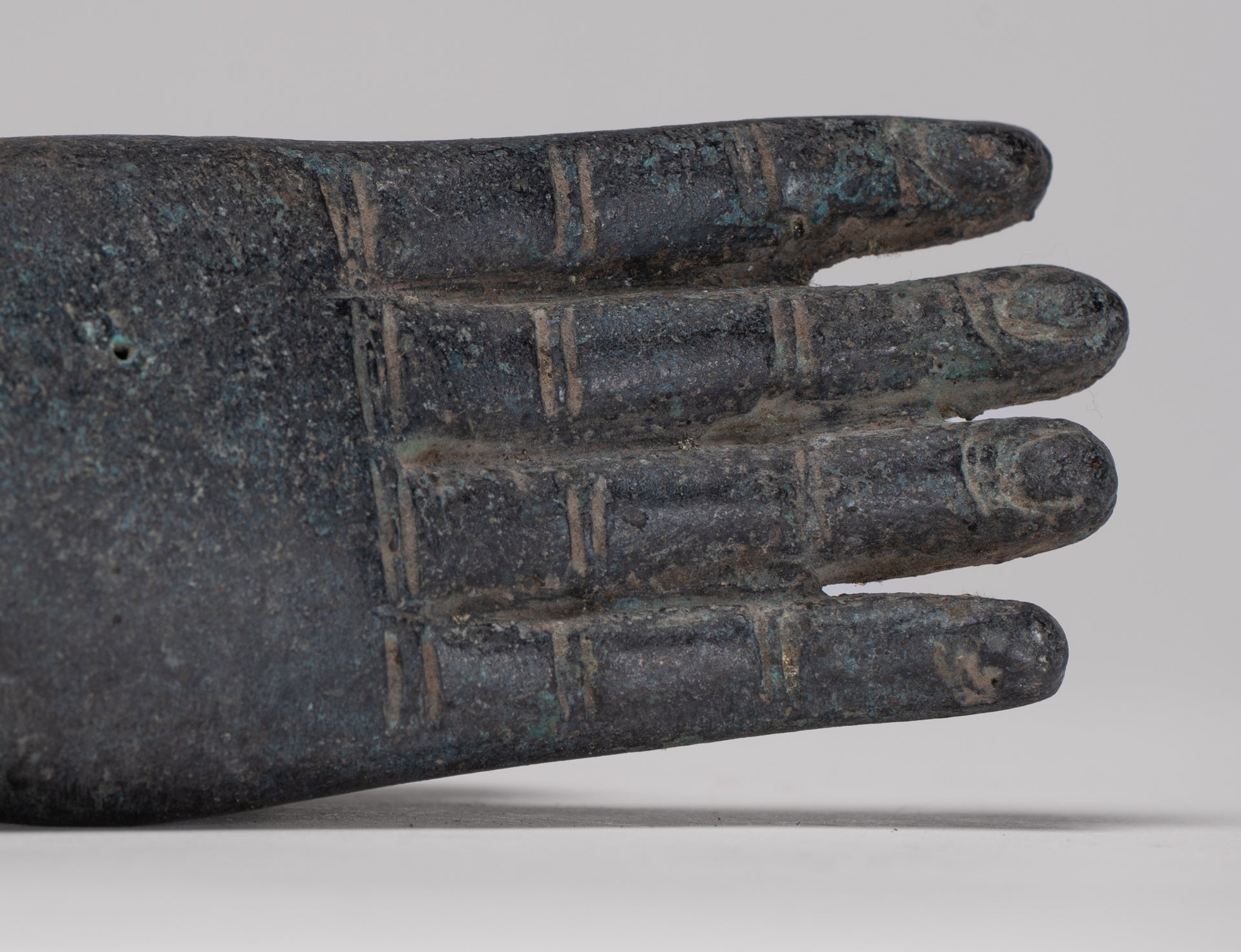 Freestanding Antique Khmer Style Bronze Angkor Wat Hand & Brahma - 15cm/6"