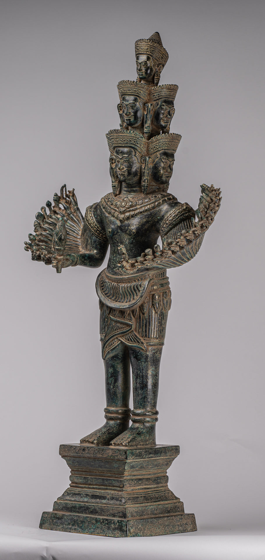 Deity Statue - Antique Khmer Style Bayon Prajnaparamita Statue / Goddess - 79cm/32"