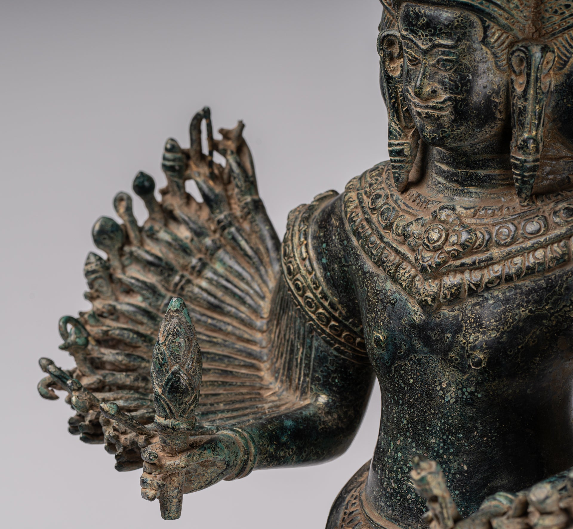 Deity Statue - Antique Khmer Style Bayon Prajnaparamita Statue / Goddess - 79cm/32"