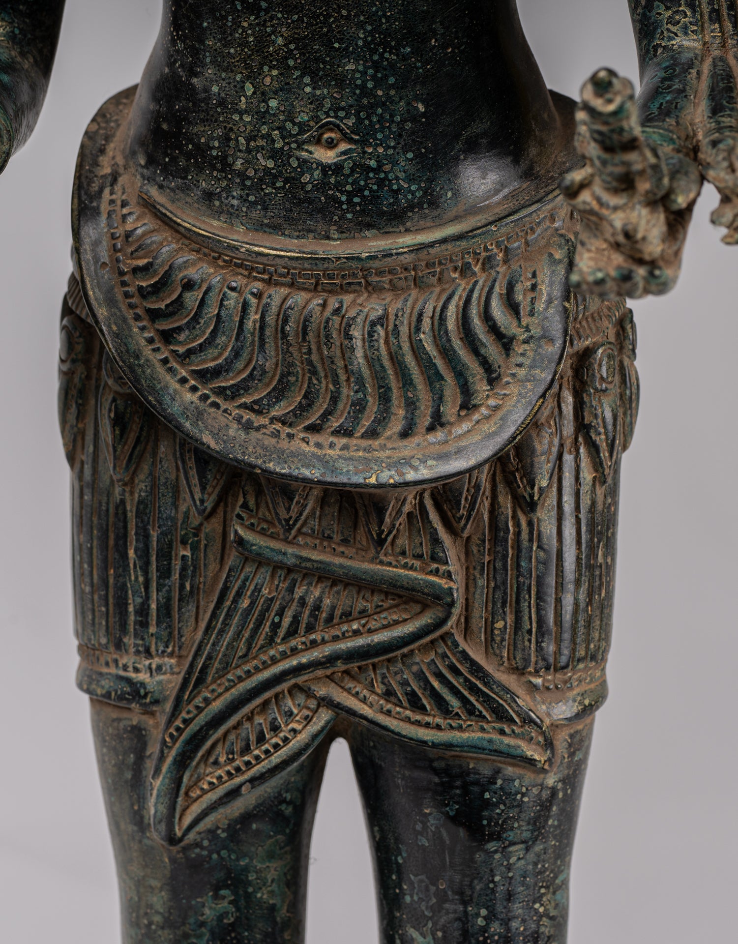 Deity Statue - Antique Khmer Style Bayon Prajnaparamita Statue / Goddess - 79cm/32"